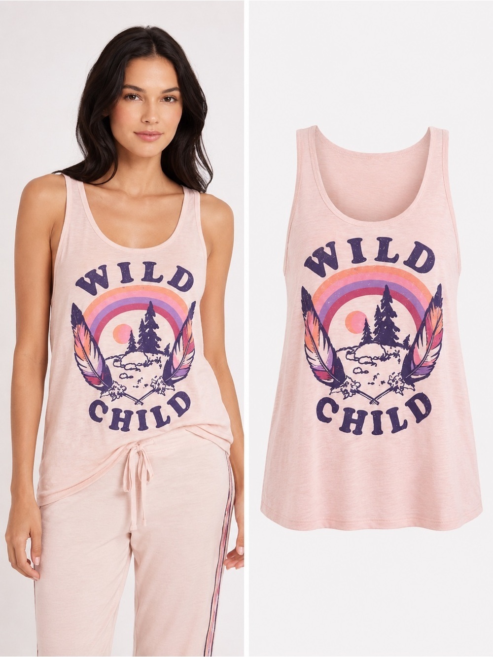 JUNK FOOD ‘Wild Child’ Graphic Boho Tank